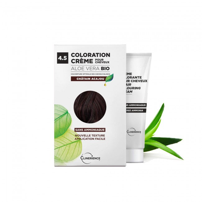 CLINERIENCE - CHÂTAIN ACAJOU N°4.5 COLORATION ALOE VERA BIO