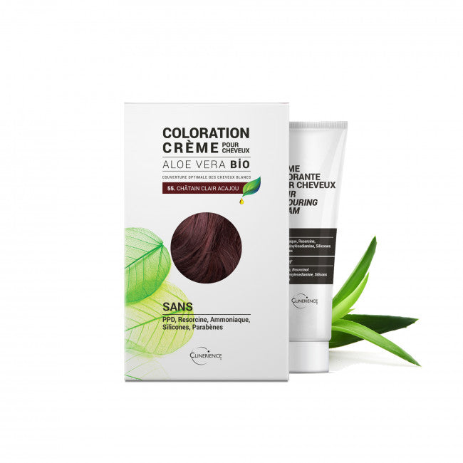 CLINERIENCE - LIGHT BROWN MAHOGANY N° 55 ORGANIC ALOE VERA COLOR