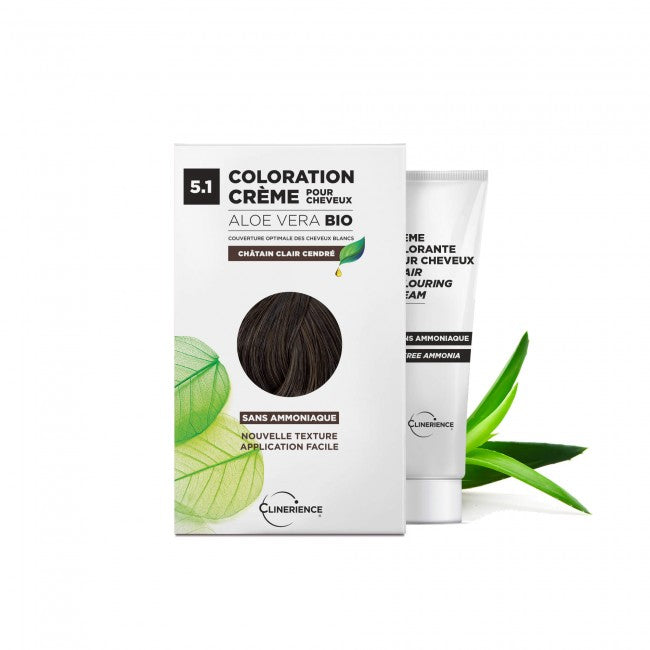 CLINERIENCE - LIGHT ASH BROWN N° 5.1 ORGANIC ALOE VERA HAIR COLOR