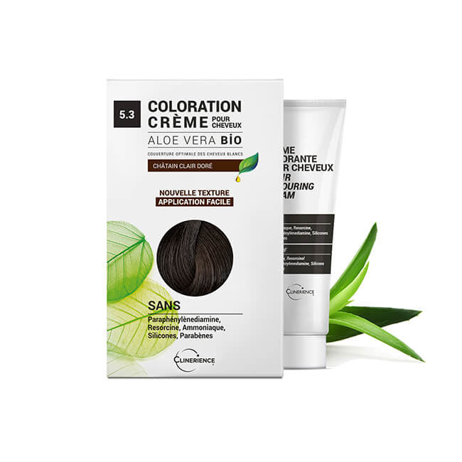 CLINERIENCE - LIGHT GOLDEN BROWN N°5.3 ORGANIC ALOE VERA HAIR COLOR
