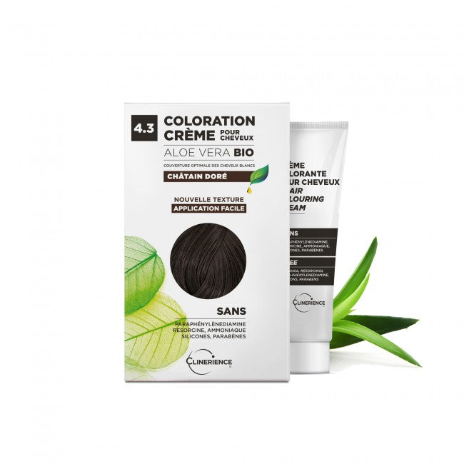 CLINERIENCE - GOLDEN BROWN N°4.3 ORGANIC ALOE VERA HAIR COLOR